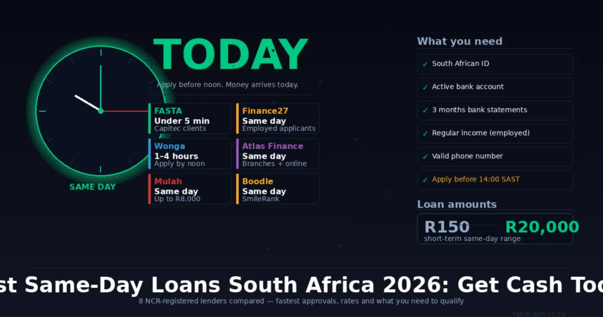 Best Same-Day Loans South Africa 2026: Get Cash Today